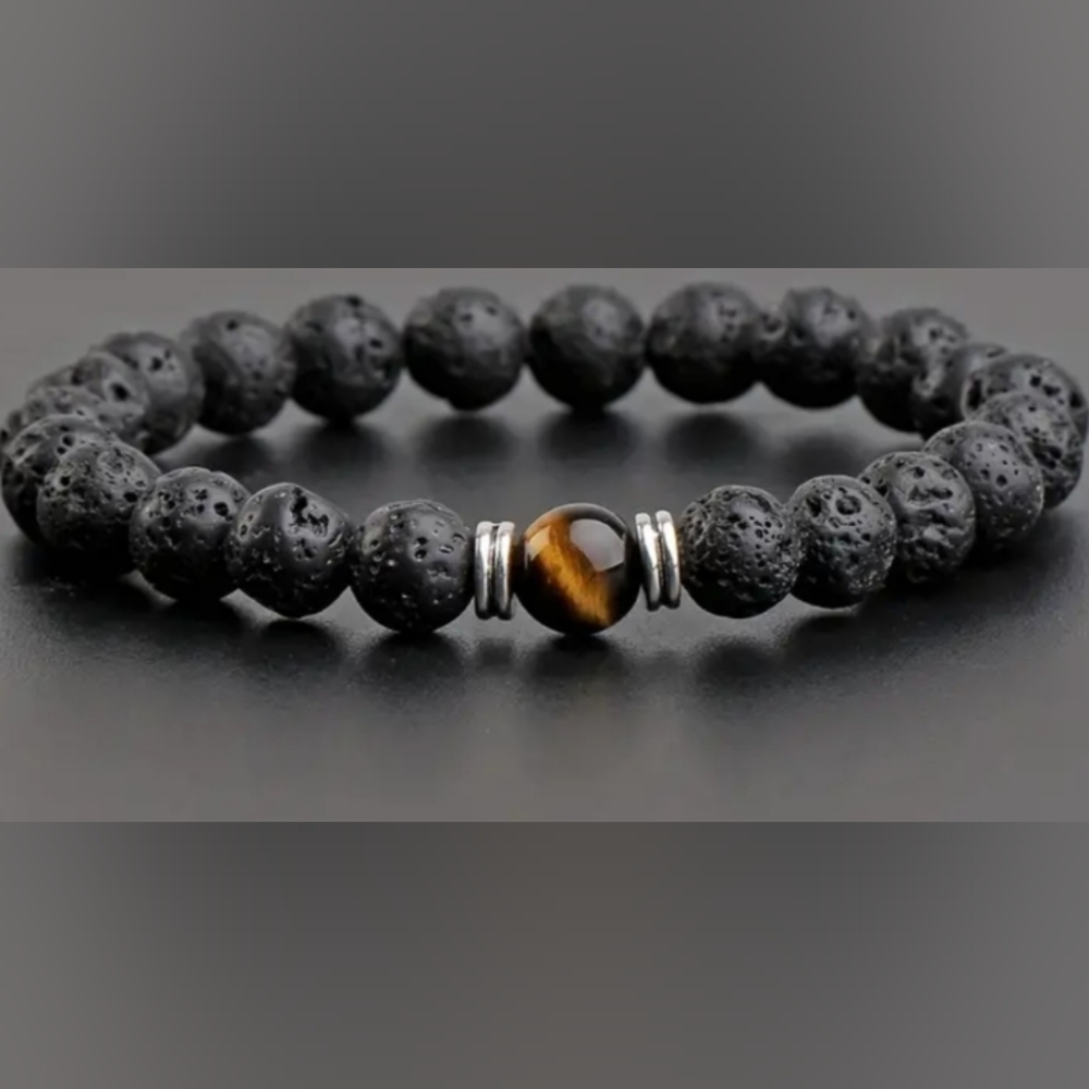 Natural land stone beaded bracelet - Picture 3 of 4
